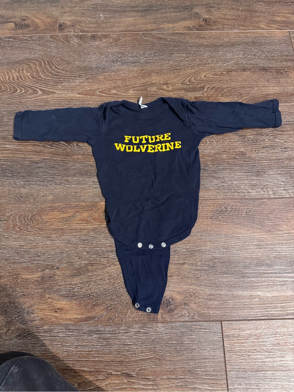Navy "Future Wolverine" Long-Sleeve Baby One-Piece